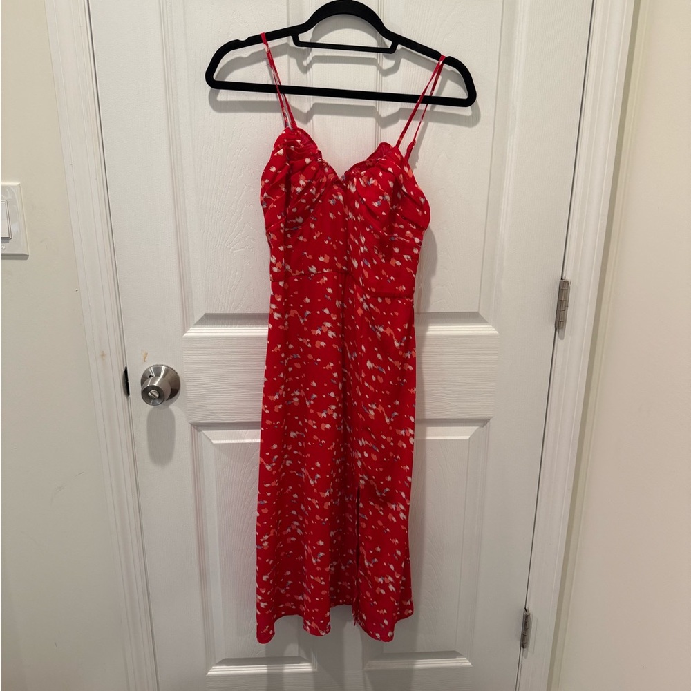 Red Sequin Sleeveless Midi Sundress
